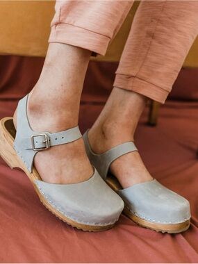 MIA Suede Buckle Clogs
